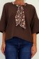 Bluza dama din modal maro cu un croi larg accesorizata cu esarfa 4 - StarShinerS.ro