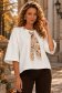 Bluza dama din modal alba cu un croi larg accesorizata cu esarfa