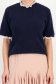 Bluza dama din tricot bleumarin cu un croi larg si aplicatii din dantela 4 - StarShinerS.ro