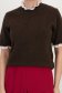 Bluza dama din tricot maro cu un croi larg si aplicatii din dantela 4 - StarShinerS.ro