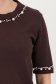 Bluza dama din tricot fin maro cu un croi larg si aplicatii cu perle si pietre strass 3 - StarShinerS.ro