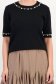 Bluza dama din tricot fin neagra cu un croi larg si aplicatii cu perle si pietre strass 4 - StarShinerS.ro
