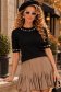 Bluza dama din tricot fin neagra cu un croi larg si aplicatii cu perle si pietre strass