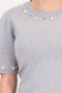 Bluza dama din tricot fin gri cu un croi larg si aplicatii cu perle si pietre strass 3 - StarShinerS.ro