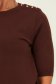 Bluza dama din tricot fin maro cu un croi larg si nasturi decorativi aurii 3 - StarShinerS.ro