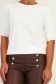 Bluza dama din tricot fin alba cu un croi larg si nasturi decorativi aurii 4 - StarShinerS.ro