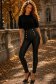 Bluza dama din tricot fin neagra cu un croi larg si nasturi decorativi aurii 2 - StarShinerS.ro