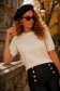 Bluza dama din tricot fin crem cu un croi larg si aplicatii de paiete 1 - StarShinerS.ro