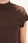 Bluza dama din tricot fin maro cu un croi larg si detaliu decorativ pe umar 3 - StarShinerS.ro