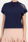Bluza dama din tricot fin bleumarin cu un croi larg si detaliu decorativ pe umar 4 - StarShinerS.ro