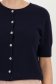 Cardigan dama din tricot fin bleumarin cu un croi lejer si nasturi decorativi 3 - StarShinerS.ro