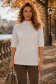 Bluza dama din tricot ivoire cu un croi larg si aplicatii cu pietre strass
