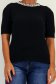 Bluza dama din tricot fin neagra cu un croi larg accesorizata cu perle si pietre strass 4 - StarShinerS.ro