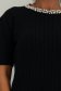 Bluza dama din tricot fin neagra cu un croi larg accesorizata cu perle si pietre strass 3 - StarShinerS.ro
