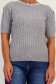 Bluza dama din tricot fin gri cu un croi larg accesorizata cu perle si pietre strass 4 - StarShinerS.ro