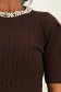 Bluza dama din tricot fin maro cu un croi larg accesorizata cu perle si pietre strass 3 - StarShinerS.ro