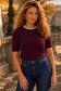 Bluza dama din tricot fin visinie cu un croi larg accesorizata cu perle si pietre strass