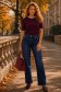 Bluza dama din tricot fin visinie cu un croi larg accesorizata cu perle si pietre strass 2 - StarShinerS.ro
