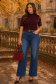 Blugi albastri Wide leg cu accesoriu tip curea si buzunare laterale 1 - StarShinerS.ro
