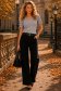 Blugi negri Wide leg cu accesoriu tip curea 1 - StarShinerS.ro