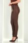 Pantaloni din piele ecologica maro conici cu nasturi decorativi aurii 3 - StarShinerS.ro