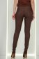 Pantaloni din piele ecologica maro conici cu nasturi decorativi aurii 5 - StarShinerS.ro