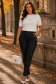Pantaloni din piele ecologica negri conici cu aspect cerat 1 - StarShinerS.ro