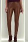 Colanti din piele ecologica maro lungi cu elastic in talie si buzunare frontale false 4 - StarShinerS.ro