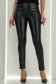 Colanti din piele ecologica negri lungi cu elastic in talie si buzunare frontale false 4 - StarShinerS.ro