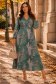 Rochie din viscoza imprimata midi in clos accesorizata cu snur in talie - StarShinerS 1 - StarShinerS.ro