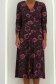 Rochie din modal visinie midi in clos cu imprimeu floral - StarShinerS 4 - StarShinerS.ro