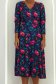 Rochie din modal bleumarin midi in clos cu imprimeu floral - StarShinerS 4 - StarShinerS.ro