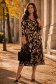 Rochie din modal neagra midi in clos cu imprimeu floral - StarShinerS 1 - StarShinerS.ro