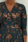 Rochie din modal verde-petrol midi in clos cu imprimeu floral - StarShinerS 3 - StarShinerS.ro