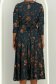 Rochie din modal verde-petrol midi in clos cu imprimeu floral - StarShinerS 5 - StarShinerS.ro
