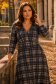 Rochie din modal neagra midi in clos cu imprimeu- StarShinerS 2 - StarShinerS.ro