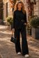 Compleu din modal negru cu un croi larg si accesoriu auriu- SunShine 2 - StarShinerS.ro