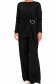 Trening din modal negru cu un croi larg si accesoriu auriu- SunShine 4 - StarShinerS.ro