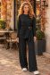 Trening din modal negru cu un croi larg si accesoriu auriu- SunShine 1 - StarShinerS.ro