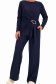 Trening din modal bleumarin cu un croi larg si accesoriu auriu- SunShine 4 - StarShinerS.ro