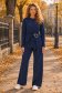 Trening din modal bleumarin cu un croi larg si accesoriu auriu- SunShine 1 - StarShinerS.ro