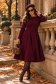 Rochie din jersey cu viscoza visinie midi in clos cu detalii frontale- StarShinerS 1 - StarShinerS.ro
