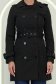 Trench din fas negru scurt cu un croi drept accesorizat cu cordon 3 - StarShinerS.ro