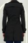 Trench din fas negru scurt cu un croi drept accesorizat cu cordon 4 - StarShinerS.ro