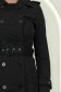 Trench din fas negru scurt cu un croi drept accesorizat cu cordon 5 - StarShinerS.ro