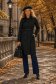 Trench din fas negru cu un croi drept accesorizat cu cordon 2 - StarShinerS.ro