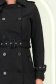 Trench din fas negru cu un croi drept accesorizat cu cordon 5 - StarShinerS.ro