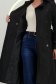 Trench din fas negru cu un croi drept accesorizat cu cordon 6 - StarShinerS.ro