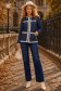 Geaca din fas bleumarin cu un croi cambrat si detalii decorative 2 - StarShinerS.ro