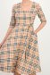 Rochie cu carouri midi in clos cu decolteu in V si cordon - StarShinerS 3 - StarShinerS.ro